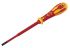 CK Slotted Insulated Screwdriver, 4 mm Tip, 100 mm Blade, VDE/1000V, 195 mm Overall