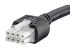 Kabel przewód-płytka, Mini-Fit Jr., 300 V AC, 6 A, raster: 4.2mm, 1m, Cyna, Czarny