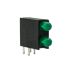 Indicatore LED per PCB Verde Dialight, 60 °, 2 LEDs, Right-angle, 2,2 V, Montaggio con foro passante