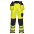 Pracovní kalhoty Unisex velikost 38in v pase, délka nohavice 33in, Žlutá, Odolné proti oděru