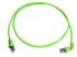 Telegartner Cat6a Right Angle Male RJ45 to Male RJ45 Ethernet Cable, S/FTP, Green LSZH Sheath, 1m