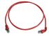 Telegartner Cat6a Right Angle Male RJ45 to Male RJ45 Ethernet Cable, S/FTP, Red LSZH Sheath, 0.5m