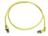 Telegartner Cat6a Right Angle Male RJ45 to Male RJ45 Ethernet Cable, S/FTP, Yellow LSZH Sheath, 0.5m