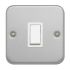 Contactum White Metal Clad Switch, 1 Gang, Metal Clad