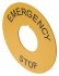 EAO Emergency-Stop Legend for Use with 61 Series Pushbutton, Emergency Stop
