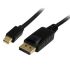 StarTech.com Male Mini DisplayPort to Male DisplayPort, PVC  Cable, 4K @ 60 Hz, 2m