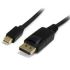Cable DisplayPort negro Startech, con. A: Mini Display Port macho, con. B: DisplayPort macho, long. 3m
