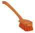 Vikan Hard Bristle Orange Scrubbing Brush, 36mm bristle length, Polyester bristle material