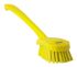 Vikan Hard Bristle Yellow Scrubbing Brush, 36mm bristle length, Polyester bristle material