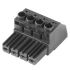 Weidmuller 7.62mm Pitch 4 Way Right Angle Pluggable Terminal Block, Plug, Through Hole, Screw Termination