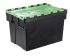 RS PRO 65L Green PP Attached Lid Container, 600mm x 400mm x 365mm