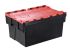 RS PRO 56L Red PP Attached Lid Container, 600mm x 400mm x 310mm