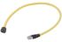 HARTING Cat6a Male ix Industrial to Male RJ45 Ethernet Cable, Yellow PVC Sheath, 2m