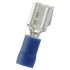 RS PRO Blue Insulated Male to Female Spade Connector, Piggyback Terminal, 0.8 x 6.35mm Tab Size, 1.5mm² to 2.5mm²