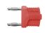 Schutzinger Red Male Banana Plug, 4 mm Connector, Plug In Termination, 12A, 33 V ac, 70V dc, Nickel Plating