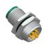 Amphenol Industrial Circular Connector, 4 Contacts, Panel Mount, M12 Connector, Plug, Male, IP68, IP69K, M Series