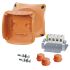 HENSEL Orange Polycarbonate Junction Box, IP65, IP66, 5 Terminals, 130 x 130 x 70mm