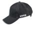 Uvex Black Standard Peak Bump Cap, ABS Protective Material