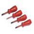 CK T48349 Pozidriv; Slotted Insulated Stubby Screwdriver set, 4-Piece