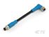 TE Connectivity Right Angle Female; Male 4 way M8 to Straight 4 way M8 Sensor Actuator Cable, 5m