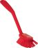 Vikan Medium Bristle Red Scrubbing Brush, 23mm bristle length, PET bristle material