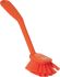 Vikan Medium Bristle Orange Scrubbing Brush, 23mm bristle length, PET bristle material