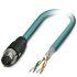 Phoenix Contact Cat5 Straight Male M12 to Unterminated Ethernet Cable, Aluminium Foil, Tinned Copper Braid, Blue, 2m,