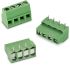 Wurth Elektronik 2417 Series PCB Terminal Block, 4-Contact, 5mm Pitch, PCB Mount, 1-Row, Solder Termination