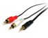 StarTech.com Male 3.5 mm Mini-Jack to Male RCA x 2 Aux Cable, Black, 1.8m