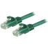 Cable Ethernet Cat6 U/UTP Startech de color Verde, long. 3m, funda de PVC, Calificación CMG