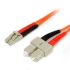 StarTech.com LC to SC Duplex Multi Mode OM1 Fibre Optic Cable, 62.5/125μm, Orange, 1m