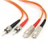 StarTech.com ST to SC Duplex Multi Mode OM1 Fibre Optic Cable, 62.5/125μm, Orange, 3m
