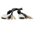 Kabel KVM, A: 2x stereo jack 3,5 mm; DVI-D Dual Link; USB A, B: 2x stereo jack 3,5 mm; DVI-D Dual Link; USB B 3m, Černá