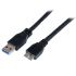 Cable USB 3.0 Startech, con A. USB A Macho, con B. Micro USB B Macho, long. 1m, color Negro