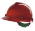 MSA Safety V-Gard Red Safety Helmet, Adjustable