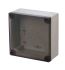 Fibox Grey Polycarbonate Enclosure, IP66, IP67, IK08, Smoked Grey Lid, 130.1 x 130.1 x 75mm