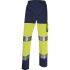 Pantaloni di col. Giallo fluorescente-Blu Navy Delta Plus Panostyle, 3XL unisex