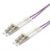 Roline LC to LC Duplex OM4 Fibre Optic Cable, 50/125μm, Violet, 0.5m