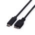 Roline USB 2.0 Cable, Male Micro USB B to Male USB C  Cable, 500mm