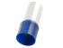 RS PRO Insulated Crimp Bootlace Ferrule, 27mm Pin Length, 16.7mm Pin Diameter, 120mm² Wire Size, Blue