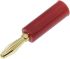 RS PRO Red Male Banana Plug, 4 mm Connector, 24A, 30V, Gold Plating