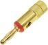RS PRO Red Male Banana Plug, 4 mm Connector, 24A, 30V, Gold Plating