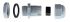 RS PRO Grey Nylon Cable Gland, M12 Thread, 3mm Min, 6.5mm Max, IP68