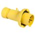 Schneider Electric, PratiKa IP67 Yellow Panel Mount 2P + E Industrial Power Plug, Rated At 16A, 100 → 130 V No