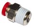 Norgren Pneufit C Series Push-in Fitting, Push In 12 mm to R 3/8, Threaded-to-Tube Connection Style