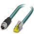 Phoenix Contact Cat6a Straight Male M12 to Straight Male RJ45 Ethernet Cable, Blue, 1m, Halogen Free