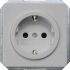 Siemens Silver 1 Gang Plug Socket, 16A, Schuko, Indoor Use