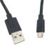 Cable USB 2.0 Molex, con A. USB A Macho, con B. Micro USB B Macho, long. 1m, color Negro