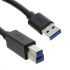 Molex USB 3.0 Cable, Male USB A to Male USB B Cable, 1m