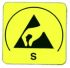 EUROSTAT Yellow/Black ESD Label, None-Text 25 mm x 25mm